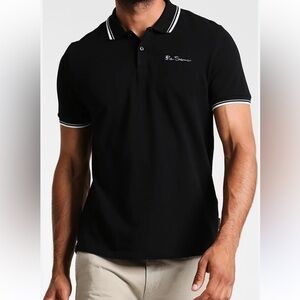 Black Ben Sherman Polo Shirt Size Large